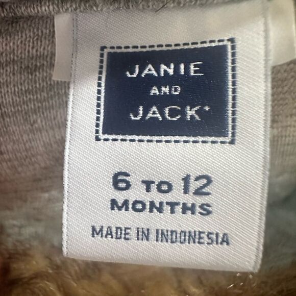 NEW Janie and Jack Riding Lesson Faux Fur Collar Gray Quilted Dress 6 to 12 mo. - Picture 6 of 10
